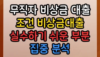 무직자 비상금 대출 조건 비상금대출 실수하기 쉬운 부분 집중 분석 무직자 비상금 대출 조건 비상금대출 썸네일