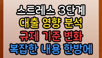 스트레스 DSR 3단계 대출 영향 분석 규제 기준 변화 복잡한 내용 한방에 정리 스트레스 DSR 3단계 대출 영향 분석 규제 기준 변화 썸네일